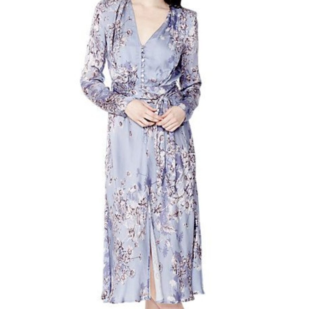 GHOST London Meryl Maxi Dress Mariana Bloom Blue Print Long Sleeve 26289